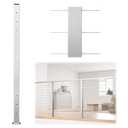 Muzata Cable Railing Post 42 Inch 42"x2"x2" Level Drilled Surface Mount Brushed T304 Stainless Steel Cable Railing System Kit Indoor Outdoor with Paper User Guide PS02 LH4L