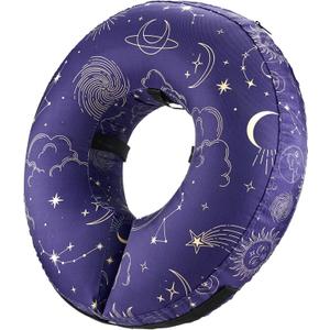 BENCMATE Inflatable Dog Cone Collar Alternative, Soft Dog Cone for Small Medium Large Dogs and Cats, Neck Recovery ECollar Donut Collar After Surgery (Large, Constellation)