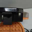 Gourmia Belgian Waffle Maker  Compact Design with Upright Storage, Adjustable Browning, and Easy-Clean Nonstick Ceramic Plates, Stainless Steel