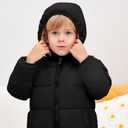 Baby Boys Thicken Winter Coat Toddler Girls Fleece Warm Hooded Jacket Clothes (Black)