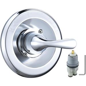 T13020 Chrome Replacement for Delta Classic 13/14 Series Single-Function Handle Trim Kit, Fit for Delta Shower Rough-in Valve R10000 Series (RP46074 Cartridge Included)