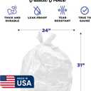(200 Pack) 13 Gallon Trash Bags, 12-16 Gallon White Kitchen Bags, 1.5 Mil, Heavy Duty, Fits Round and Square 12-16 gal Trash Cans, 24" x 31" Garbage Trash Can Liners