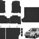 Floor Mats & Trunk Mat & Backrest Mats for 2003-2009 Toyota 4Runner 5 Seats | All Weather TPE Floor Liners Fit for 2009 4-Runner Odorless Anti-Slip Rubber Car Mats Black Full Set Accessories