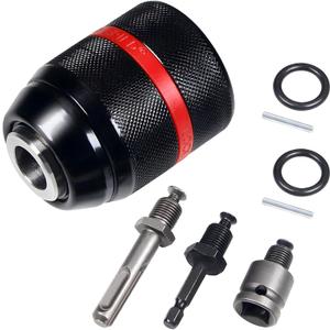 Keyless Drill Chuck for Milwaukee,1/2-20UNF Mount 1.5-13mm Self-tighten Drill Chuck for Multiple Purposes,Including 3/8" SDS-Plus Shank,1/4" Hex Shank,1/2" Impact Wrench Adapter