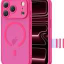 Case for iPhone 17 Pro 6.3'' Compatible with Mag-Safe [Camera Control Button] [Camera Protection] Matte Translucent Military Grade Shockproof Phone Case, Hot Pink