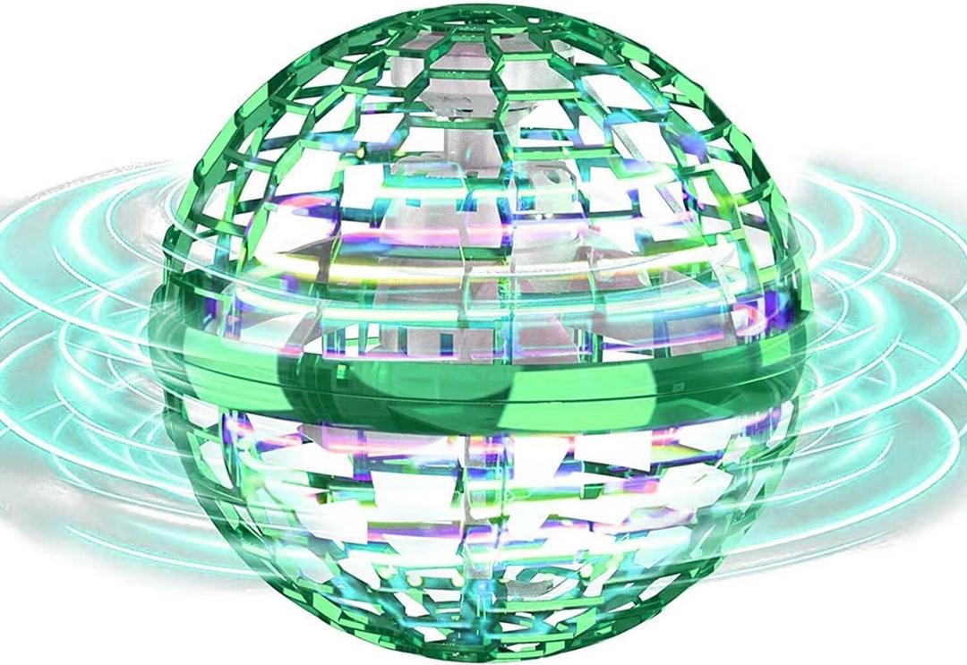 ATHLERIA Green Magic Flying Orb Ball with Lights,Cool Stuff Gadgets Christmas Birthday Gift Ideas for Boy Girl Teen 6 7 8 9 10+ Year,Indoor Outside Hover Boomerang Mini Drones