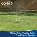 Orbit 58257N Lawn and Garden 3-Arm Metal Sprinkler with Wheel Base