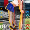 Jecery Set of 4 Halloween Clown Costume Cosplay Accessories Halloween Costume Full Uniform Set Cute Party Dress up Cosplay for Themed Parties Bow Hairpin Fishnet Socks Baseball Bat