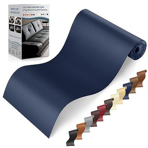 YAFLC Self Adhesive Leather Repair Tape Kit, 4"x 63" Leather Repair Patch for Furniture, Leather Repair Patch for Car seat, Sofas, Couch, Boat Seat Dark Blue
