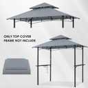 MASTERCANOPY Grill Gazebo Replacement Canopy Top for Model L-GG001PST-F (Gray)
