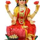 Alikiki Indian Goddess Lakshmi Statue Figurine 5.3”H Lakshmi Idols Statue Murti Laxmi Staue Home Office Temple Mandir Pooja Item Diwali Gifts Diwali Decoration for Home 