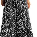 IWOLLENCE Women Flowy Loose Wide Leg Pant Summer Beach Casual Trousers high Waist Adjustable Knot Business Work Casual Pants M