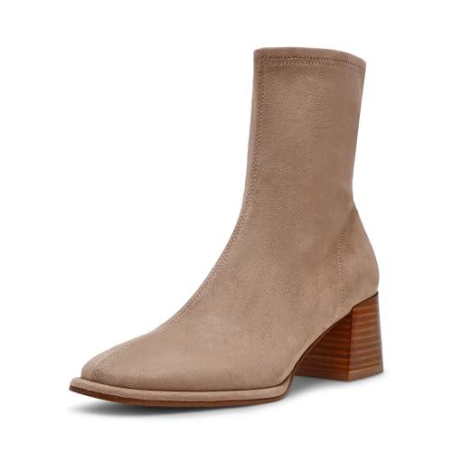 Steve Madden Women's Pammy Ankle Boot, Taupe, 8.5