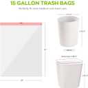 Heavy Duty 15 Gallon Drawstring Trash Bags, 108 Count Ultra Thick Strong Plastic Garbage Bags, Clear Unscented Trash Can Liners for Tall Kitchen Office Lawn Yard