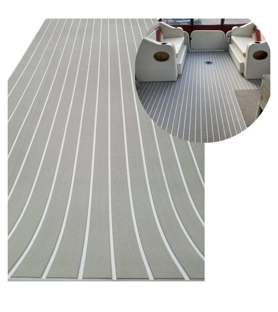 Boat Flooring EVA Foam Boat Floor Decking Sheet Self-Adhesive Non-Slip Boat Carpet Marine Deck Flooring Mat for Boats Yacht Swimming Platform RV Floor Kayak Surfboard Golf Cart 94.5"× 35.4"