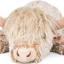 3.5Lbs Weighted Stuffed Animals Microwave Highland Cow Plush with Removable Heating Pad 23" Unscented Heatable & Coolable Highland Cow Cute Warm Gifts for Kids and Adults