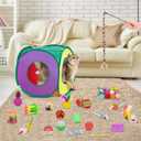 Retro Shaw Cat Toys Pack 33Pcs, Interactive Kitten Toys for Indoor Kittens Cats, Collapsible Kitty Play Tunnel Tent Feather Wand Balls Bell Springs Mouse Kitty Toys for All Breeds 15.7 Inches