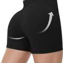 Runhit No Front Seam Biker Shorts for Women - 3''/5''/8'' High Waisted Workout Gym Yoga Spandex Shorts Tummy Control (Black, M)