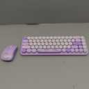 FOPETT Wireless Keyboard and Mouse Cute Mouse and Keyboard 2.4G Wireless Keyboards with Colorful 68 Keys Typewriter Retro Round Keycap for PC, Laptop,Tablet,Computer Windows - Purple Colorful