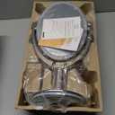 Superstar Oval Shaped Dual-Sided Lighted Makeup Mirror, 1X/5X Magnifying Vanity Makeup Mirror, 360 Degree Rotating Adjustable Brightness Mirror, Brushed Nickel