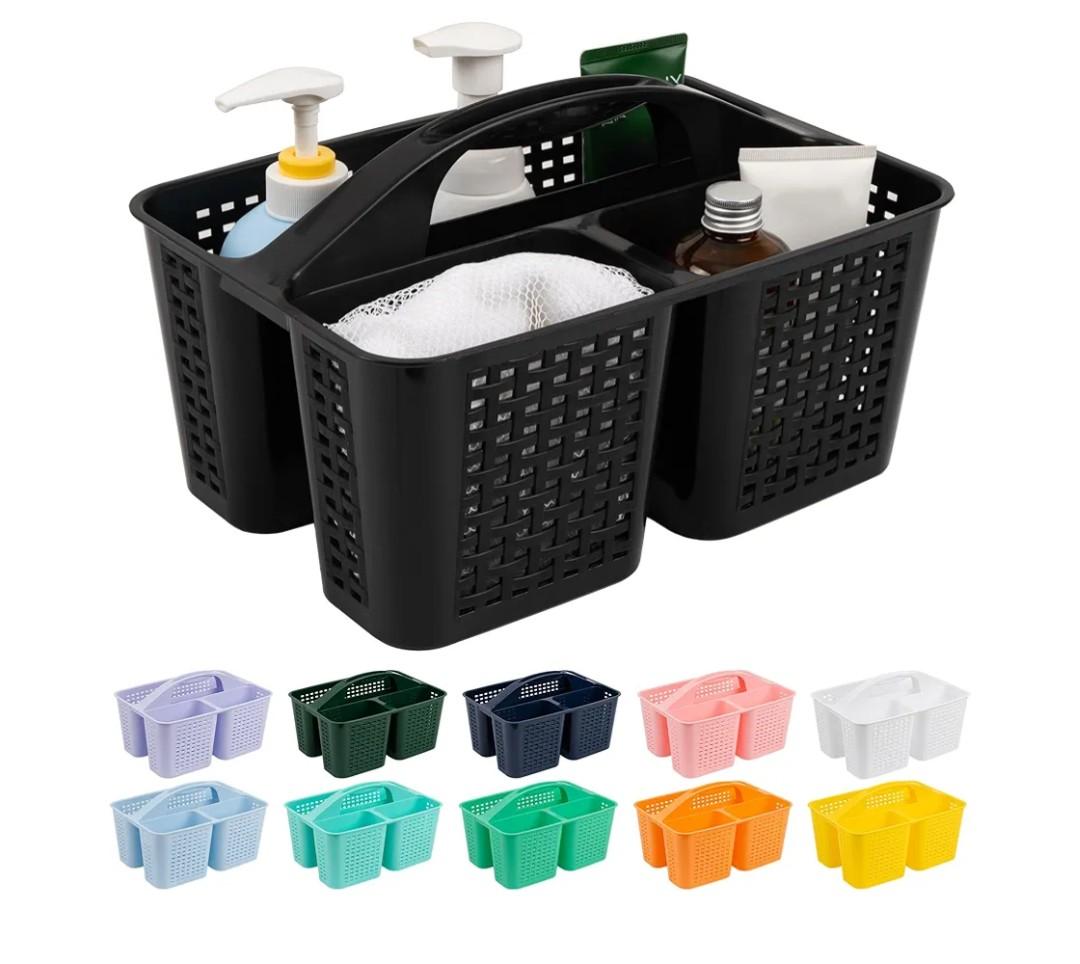 Tiawudi Portable Shower Caddy, Caddy Organizer with Handle, Plastic Shower Basket Hold Soap, Shampoo, Hair Supplies and Beauty Products, Cleaning Supplies Organizer for Home, Dorm, Shelf and Cabinet