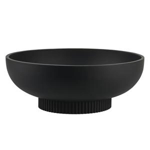 Deobath Large Resin Pedestal Decorative Bowl - Modern Handicraft Bowls for Home Decor - Fruit Bowl for Kitchen Counter - Key Bowl for Entryway Table,Matte Black