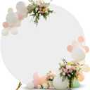 6.6 ft Arch Backdrop Cover(Only Cover, Stand not Included)Round White Balloon Arch Covers Spandex Fitted, Circle Wedding Arch Cover for Ceremony Birthday Baby Shower Party Decoration