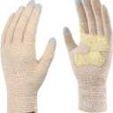 Womens Gloves with Touchscreen Winter Chenille Warm Knit Glove for Cold Weather (Beige)