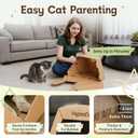 DIY Cardboard Cat House with 10 Markers, Creative Cat Scratcher House Play Cave for Indoor Cats and Kittens, Washable Kraft Paper Cat Scratching House for Family Bonding and Pet Relaxation