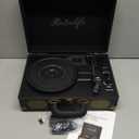 Vinyl Record Player 3-Speed Bluetooth Suitcase Portable Belt-Driven Record Player with Built-in Speakers RCA Line Out AUX in Headphone Jack Vintage Turntable (black)