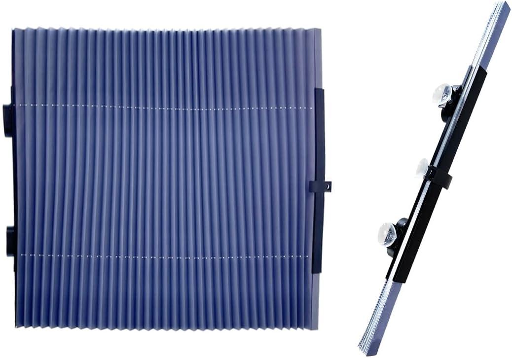 Retractable Windshield Sun Shade, Foldable Sun Shade for Sun, Heat and UV Rays Protection Keep Your Vehicle Cool, Front Window Sun Visor Protector with Suction Cups (Large 60"×27.6")