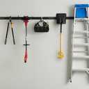 Rubbermaid Fasttrack Garage Storage Utility Hooks 7 Piece Black All in One Rail Hook Kit and Tool Organizer Heavy Duty for Home/Garage/Shed/Garden