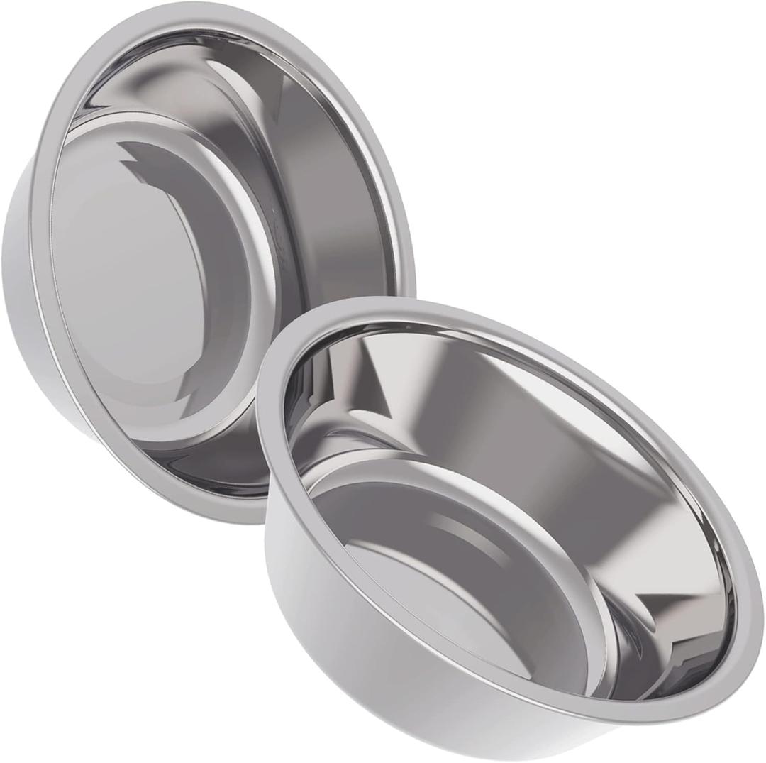 AVERYDAY 21oz Stainless Steel Dog Bowls Set, 2 Pack for Replacement Dogs Bowl Stand, 2.6 Cups Metal Dog Bowls, 5 Inch Small Dogs Water Bowl for Raised Feeder with Opening 5.67-5.91"