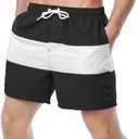 Tyhengta Men's Swim Trunks Quick Dry Bathing Suit Shorts with Zipper Pockets and Mesh Lining, Size 34