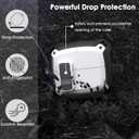 KOREDA Compatible with Samsung Galaxy Buds 3 Case & Galaxy Buds 3 Pro Case with Cleaner Kit, Military TPU Shockproof Protective Hard Cover with Secure Lock for Men (White)