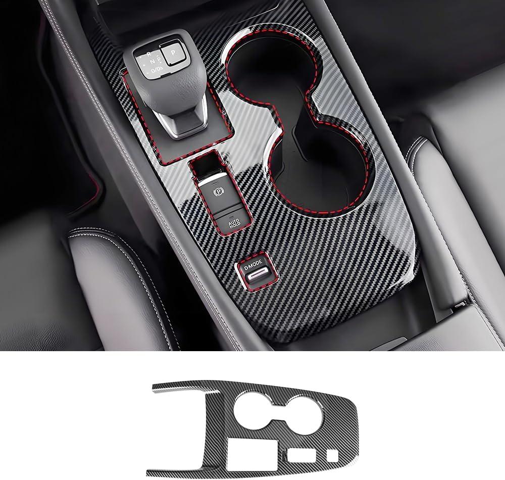 Car Center Console Gear Shift Panel Trim Cover Only for 2021-2026 Nissan Rogue S [Not for Nissan Rogue SV/Rock Creek/SL/Platinum] Auto Interior Decorations Accessories Carbon Fiber Style Kit