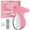 Stitch Gun for Clothes - Handheld Stitch Gun Quick Clothing Fixer - Tagging Gun - Includes 6 Needle, 1000 Black Fasteners & 1000 White Fasteners (Pink/Orange)