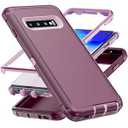 AYMECL for S10 Case, Galaxy S10 Case, [Military Grade] 3 in 1 Full Body Shockproof Dust/ Drop Proof Heavy Duty Protection Cover, for Samsung Galaxy S10 6.1 Inch, Pink+Wine Red