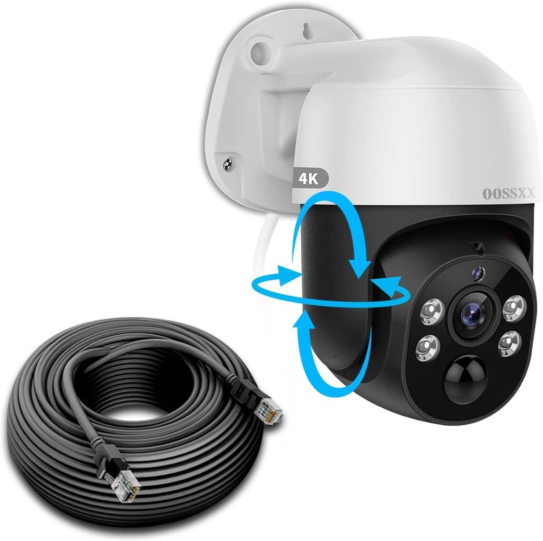 OOSSXX (Extend for POE NVR) PoE 4K PTZ Extend Camera 2-Way Audio 4K/8.0 Megapixel PTZ PoE Outdoor Home Security Camera System Wired Outdoor Video Surveillance IP Cameras