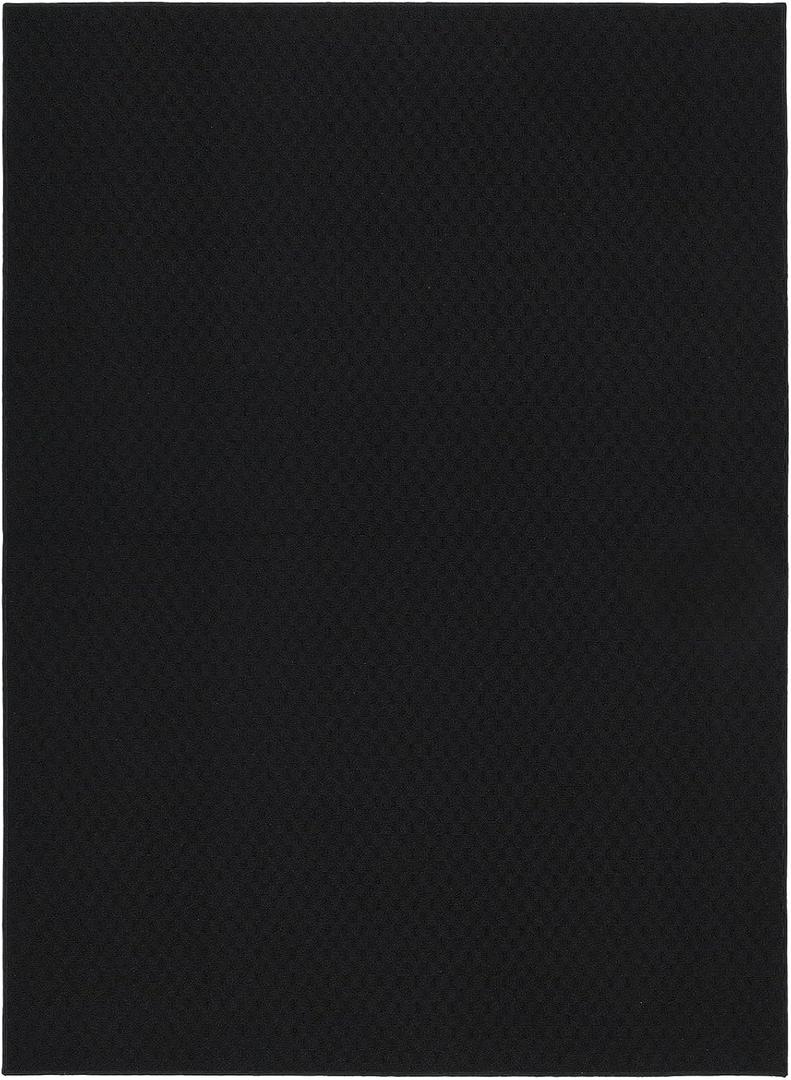 Garland Rug Town Square Black 4' x 6' Non Slip Area Rug for Living Rooms & Hallways, Stylish & Durable for High-Traffic Areas