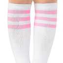 American Trends Kids Toddler Soccer Socks Youth Baseball Softball Football Socks Knee High Accessories for Girls (White)