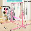 FC FUNCHEER Foldable Gymnastics Bar,5FT Horizontal bar,Adjustable Kids Training bar for Kids Ages 3-15,Kids Gymnastics bar,Triangle Stable Structure-Gym Equipment for Home