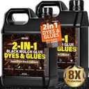 Mulch Glue -1 Gallon Black Mulch Dye, 2-in-1 Mulch Dye Black & Glue for Landscaping, Super Landscape Adhesive Landscape Lock, Fast-Dry, Non-Toxic, Mulch Binder Glue, Pea Gravel, Adhesive Mulch Glue