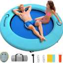Inflatable Water Hammock, Suitable for Lakes, Pools, Beaches, Rivers, Adult Parties, Round Inflatable Dock, 96.5inch*96.5inch*6inch, Mint Green