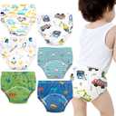 Max Shape Baby Boys Training Pants Underwear, Toddler Boys Potty Pee Training Underwear, 4T, 6 Pack, Blue 