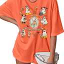 Women Graphic Shirts Magical T Shirt Vacation Holiday Short Sleeve Top Graphic (Orange, XL)