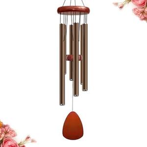 Bursvik 28" Wind Chime for Mothers Day, Decorative Wind Chimes for Outside, Memorial Windchimes Remembrance Gift for Women Mom Grandma, Metal Wind Chimes Outdoor Decor for Garden Patio Zen(Coffee)