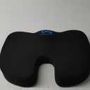 Everlasting Comfort Doctor Recommended Memory Foam Seat Cushion for Office Chairs & Car Seat - Ergonomic Office Desk Accessories for Tailbone Pain Relief, Sciatica & Back Support (Black)