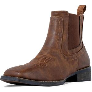 J's.o.l.e Cowboy Boots for Men Western Square Toe Ankle Chelsea Boots (12)