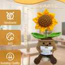 Sunflower Doll Crochet with Card - Positive Appreciation Present for Teachers, Graduation, Mom, Inspirational Gift for Students, Kids,Women,Men, Coworker, Friend,Sister,Christmas, Birthday
